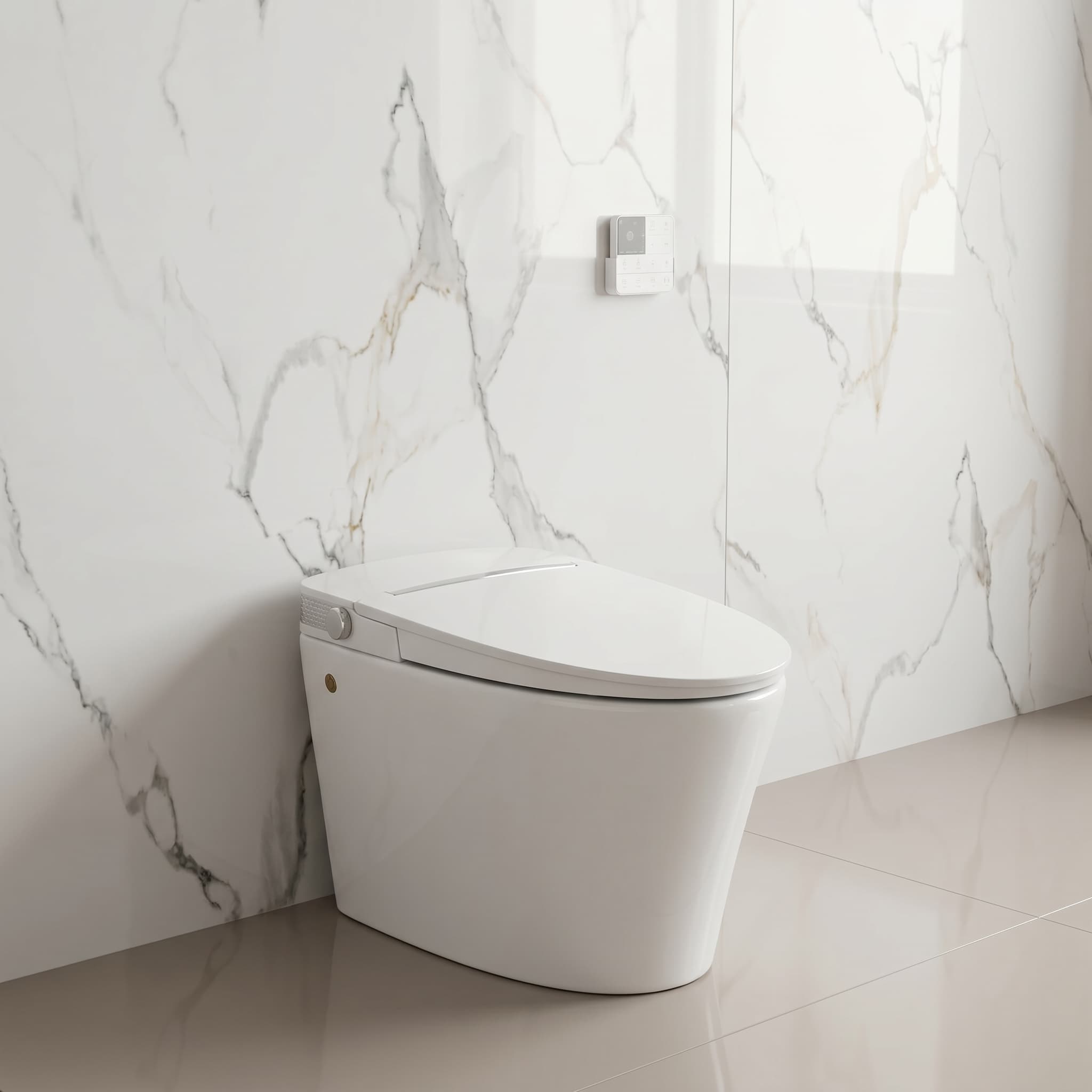 WC inteligente japonés, inodoro inteligente, WC con bidé integrado, sanitario inteligente, inodoro con autolimpieza, WC tecnológico, baño moderno inteligente, WC con secado y lavado, inodoro con control de temperatura, WC automático, inodoro japonés de alta gama, higiene avanzada baño, sanitario premium, tecnología para baño moderno.