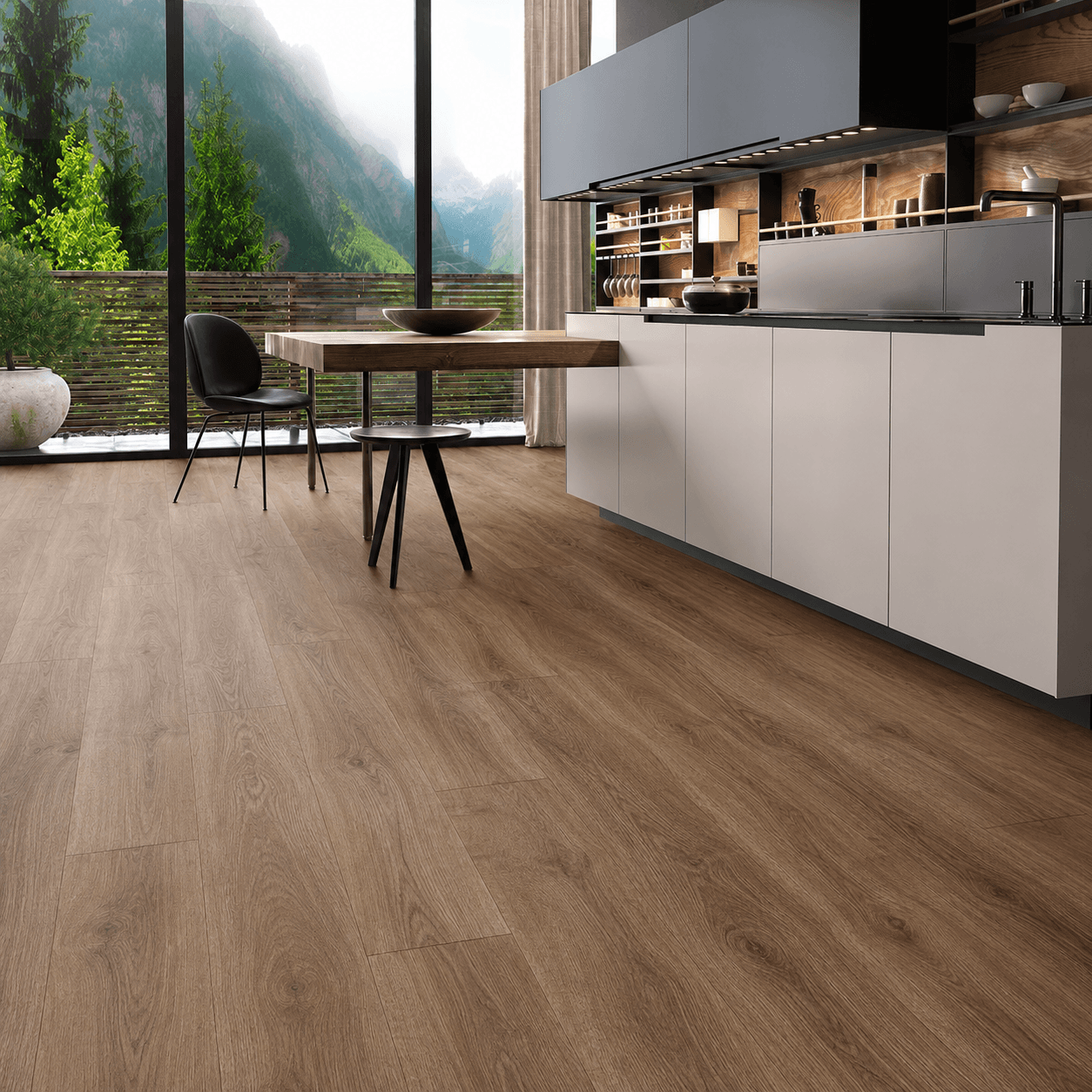 Suelo SPC Acabado Madera Vinílico Click